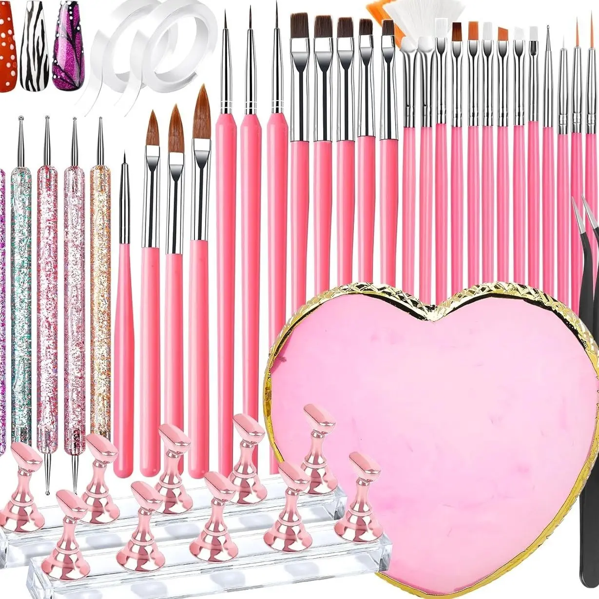 Nail Art Tools, Nail Design Tools, Nail Art Brushes, Nail Brushes For Nail Art, Nail Art Kit, Nail Stand, Nail Holder For Painting Nails, Nail Dotting Tool, Nail Art Palette, Nail Tools