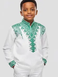 Boys' Traditional African Stand Collar Set, Embroidered Ethnic Style Dress, Nigerian Boys' Clothing, Embroidery Ensemble