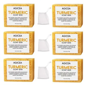 AGICEA Turmeric & Kojic Acid Brightening Soap, Kojic Acid Soap, Soap Body Care Body Wash Lemon Flawless Organic