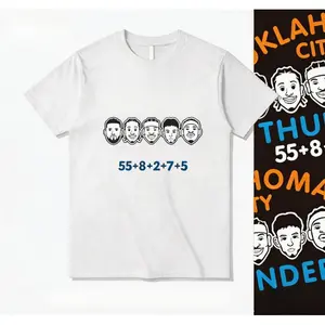 Basketball team fan T-shirt, short-sleeved, half-sleeved, suitable for playoffs, comfortable and breathable, unisex, cartoon avatar.