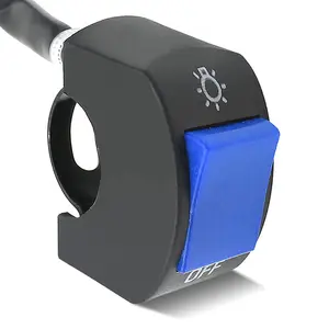 1 Piece Motorcycle Headlight Switch Handlebar Toggle Switch with On Off Push Button for U5 U7 U2 Motorcycles Scooter Electrombile Motorbike-7/8inch 22mm(Blue)