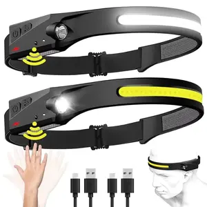 1/4/8 PCS LED Induction Headlamp Camping Search Light USB Rechargeable Headlight Led Head Torch Work Light With Built-in Battery