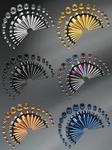 14g-00g 36 Pcs Ear Gauges Stretching Kit, Tapers Plugs Eyelets, Implant Grade Steel, Stainless Steel Earrings, Body Jewelry Set, Piercing Taper Tool