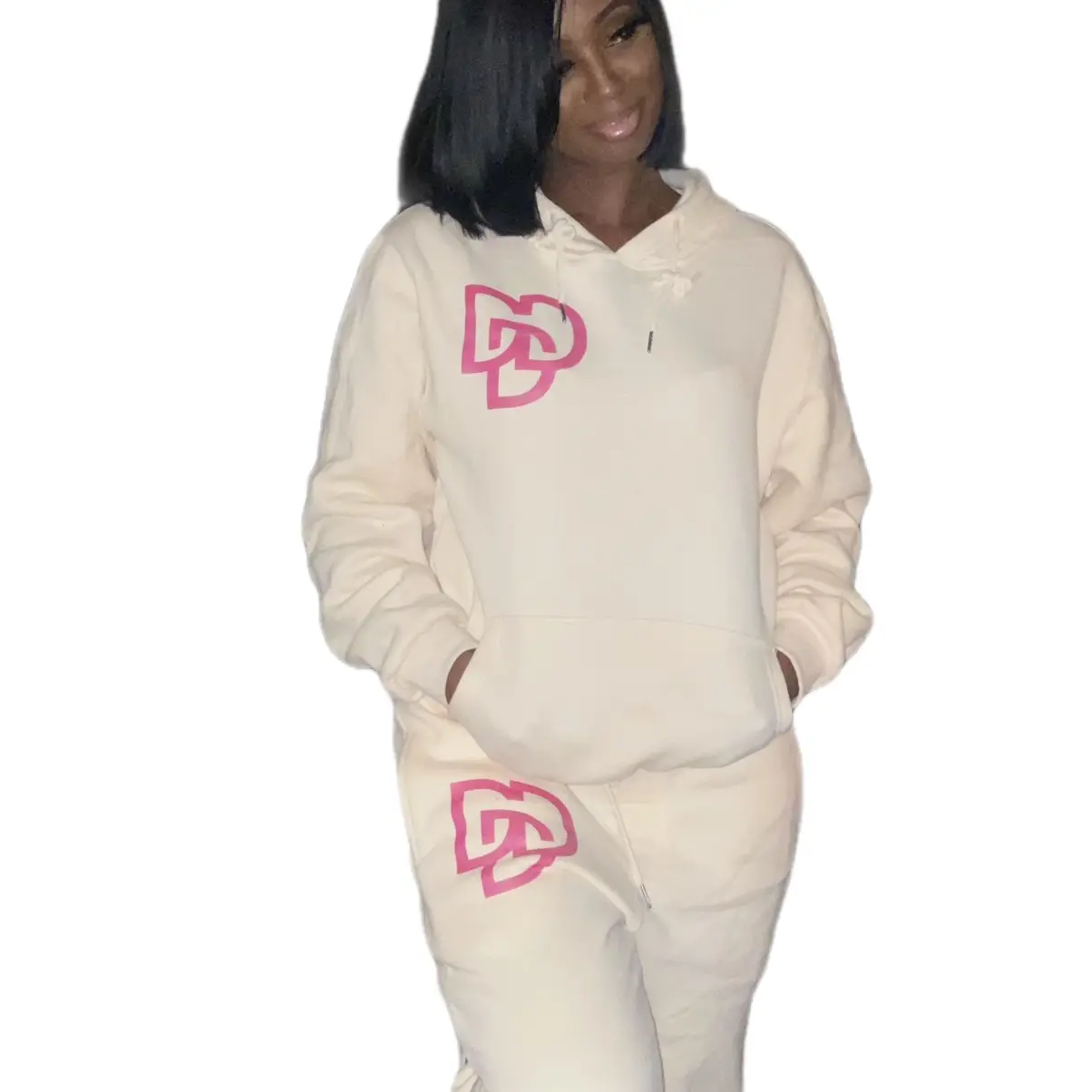 Creamy Sweat suits (Awareness) Cotton Long Sleeve Machine Washable Machine Washable Cotton Lady Comfort