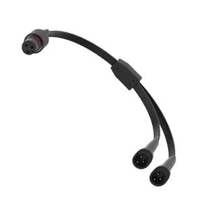 Y-Type Splitter for Outdoor Lights, Compatible with Govee H705D H705E H705F, H706A H706B H706C (1 Female to 2 Male) Black