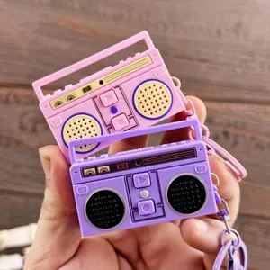 Funny 2 Pcs Nostalgic Mini Radio Recorder Keychain – Vintage Retro Recordable Bag Ornaments