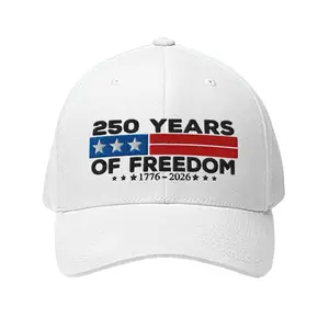 America 250th Anniversary Freedom Hat: Embroidered USA 1776 - 2026 Fitted Baseball Cap