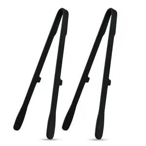 2-Pack 10.5 Inch Silicone Cooking Clamp Tongs, Heat Resistant Kitchen BBQ Server Tools, Ideal for Food Grilling & Steak Frying, Kitchen Utensils, Kitchen Cooking Accessories