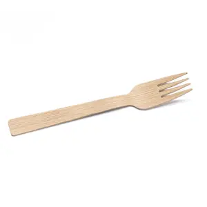 Disposable Bamboo Fork 170mm, Eco-Friendly Biodegradable Cutlery, Disposable Bamboo Knife, Disposable Bamboo Spoon, Bamboo Tableware Set