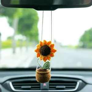 Handmade Car Decorations, Sunflower Knit Planter, Swinging Piggy, Frog Swing, Rose Flower Clip, Ceramic Coaster, Perfect Gift Ideas