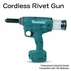 Makita 360W Cordless Rivet Gun 10kN Pull Force Metal Fabrication  Hammer Brushless Professional Grommets Hand Tool Set diy task