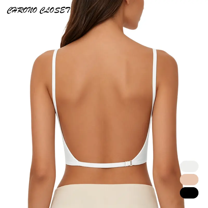 Women's Summer Backless Bra 2/4pcs Seamless Wireless Backless Multiway, Comfortable Breathable Soft Basic Lingerie Underwear, All Seasons Daily Wear Bra Casual Bra Womenswear