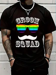 100% Cotton Groom , Bachelors Party And Groomsmen Dinner T-Shirt Women's Men's Graphic Tee Crew Neck summer vacation Tops