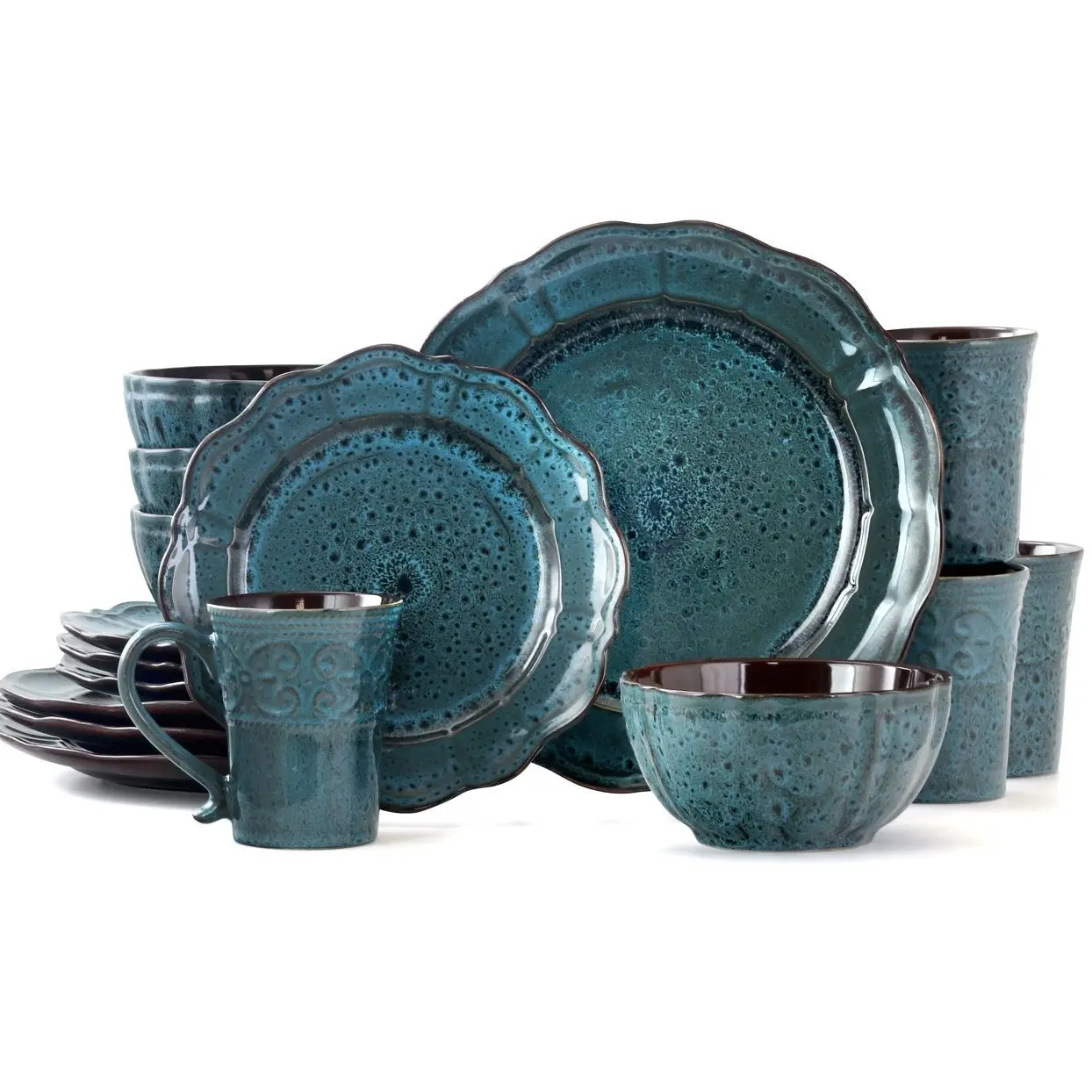 6 Piece Dinnerware set with Complete Setting for 4