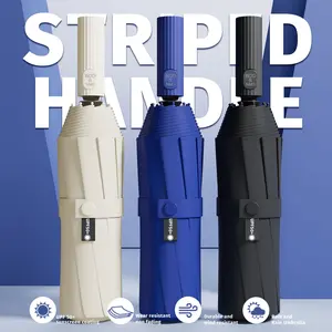 Automatic Folding Umbrella,  Portable Rain Umbrella with Loop Buckle, Windproof & Waterproof Umbrella for Men & Women, Windproof Rainproof Umbrella, Wind Resistant Umbrella