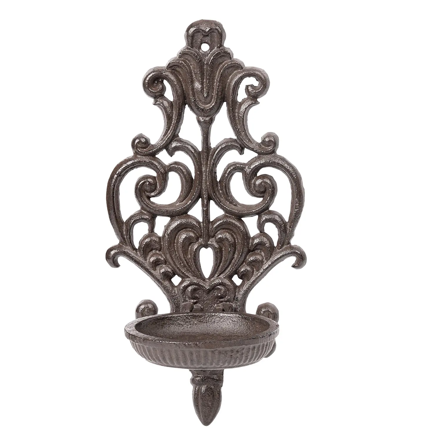 Sungmor Cast Iron Wall Sconce, Ornate Scrollwork Tealight Stand, Rustic Look Decor for Farmhouse, Home Bedroom