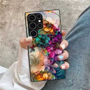 Phone Case: Multicolor Gradient Floral Pattern Phone Case Compatible with Samsung Galaxy S26 S25 S24 S23 S22Pro S21 S20 Fe Plus Ultra Pro A56 A55 A54 A53 A52 A51 A36 A35 A34 A32 A26 A25 A24 A23 A16 A15 A14 A06 A05 A03s
