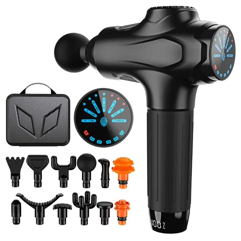 Electric Massage Gun, Handheld High-frequency Deep Tissue Muscle Massager, Percussion Massage Gun with 12pcs Massage Heads, Muscle Relaxation Massage Tool