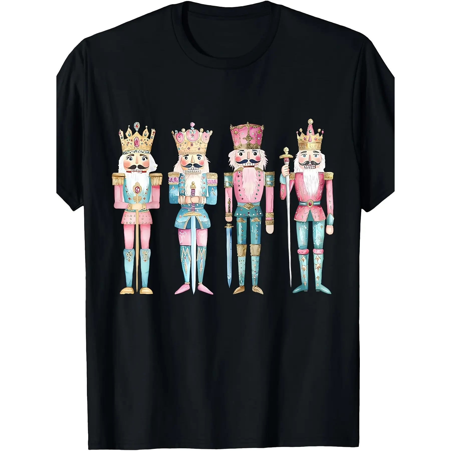 Retro Vintage Pink Nutcrackers Ballet Sugar Plum F unisex soft cotton short sleeve t shirt, vintage graphic casual tee for men women teens, perfect birthday holiday gift for camping travel gym daily street  wear