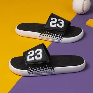 Men's comfortable open button sandals, men's and women's fashionable slippers, sizes 35-48, adjustable upper with buckle, Pu upper, EVA lined PVC sole, sizes 35-48, suitable for outdoor sports and walking