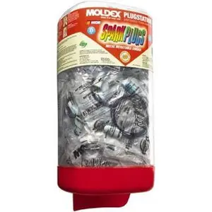 MOLDEX Disposable Pull-Out Earplugs - 33 dB Noise Reduction, Blue & White, 150 Pairs, Wall Mount Unit 6881