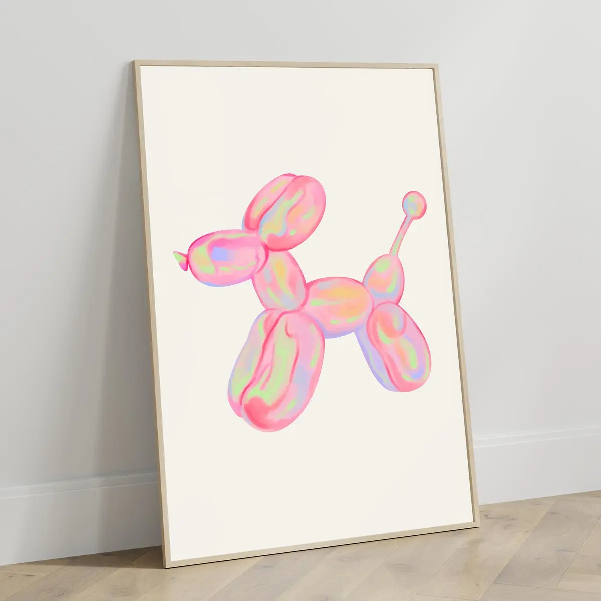Balloon Dog Poster – Minimalist Pink Wall Art, Trendy Aesthetic Print, Modern Room Decor, Unframed