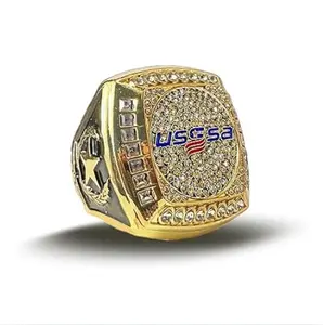 Gold Usssa Baseball/Softball Championship Ring - Trophy Rings for Usssa Baseball/Softball & Award gift for champions