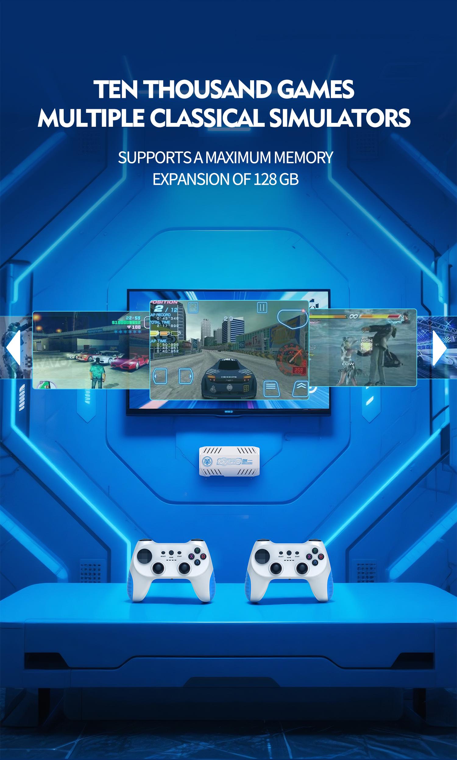 X10 Retro Gaming Console Stick, Video Games Stick Built-in 50 Emulators Console Projector, 4K HDMI, Plug and Play TV Video Game Stick with Controllers