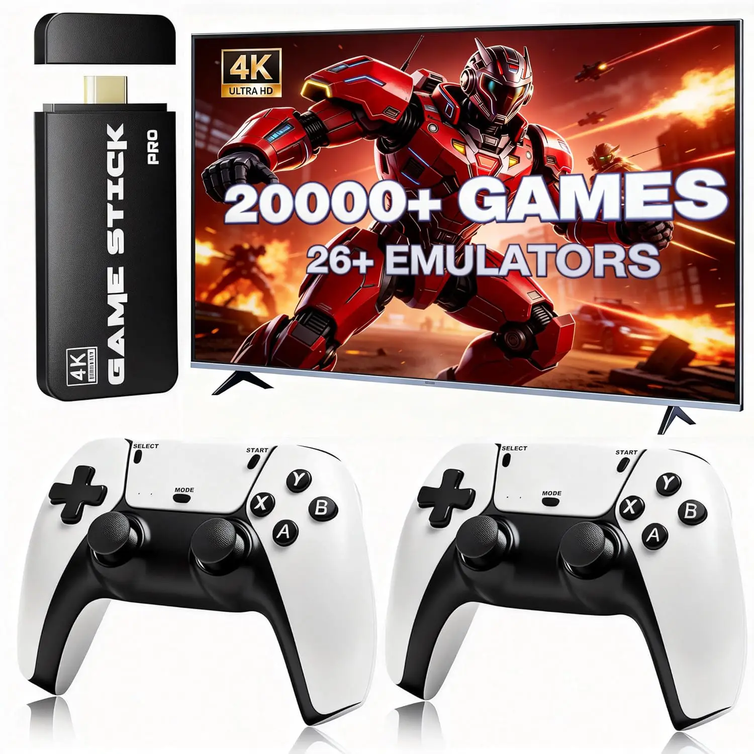 2026 New Video Gamepad Console with 20,000+ Games,ChildhoodClassic Game, HDMIOutput, Wireless Joystick&Game Emulator, Arcade Retro Arcade