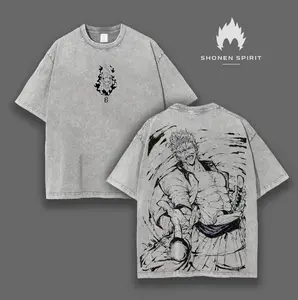 Grimmjow Jaegerjaquez - Bleach Anime Double Printed Vintage Washed Tee Unisex Oversize Anime Manga Washed Heavyweight Cotton T-shirt, Gift For Anime Fan, Anime Lover