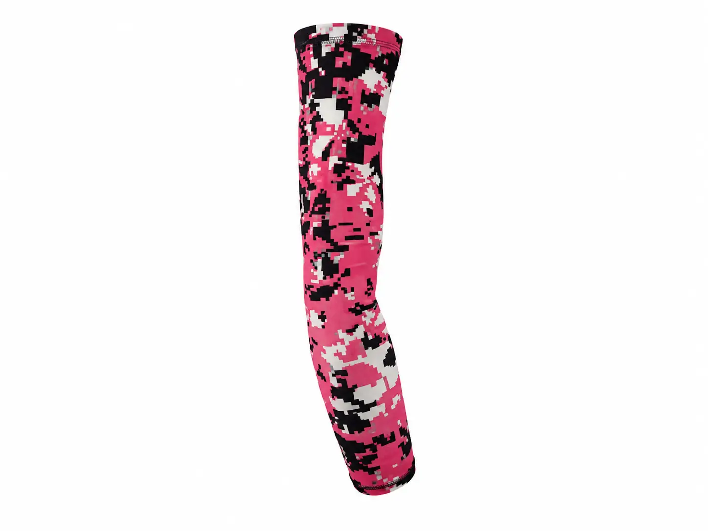 Adult & Youth Digital Camo Compression Arm Sleeve - Pink White, UV Protection, for Sports, Gym