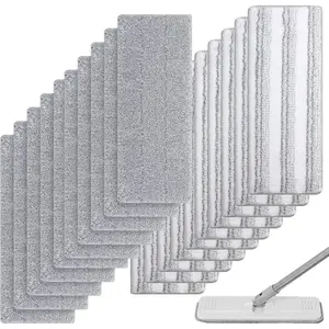 20Pcs Mop Pads Compatible with Flat Mop or Mop Set, 13" X 4.9" Mop Pads Mop Head Refills Washable Wet Mops, Microfiber Flat Mop Pad for Most 11-13" Size Mops