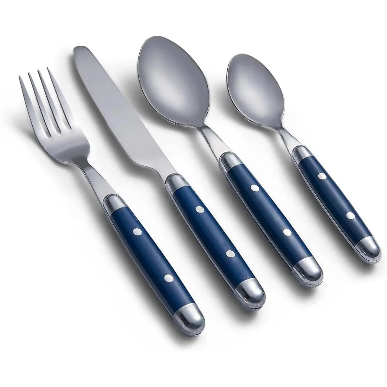 Cambridge Silversmiths, Blue, Jubilee Flatware, Service for 4, 16 Piece Set, Dorm Room Essentials, First Apartment