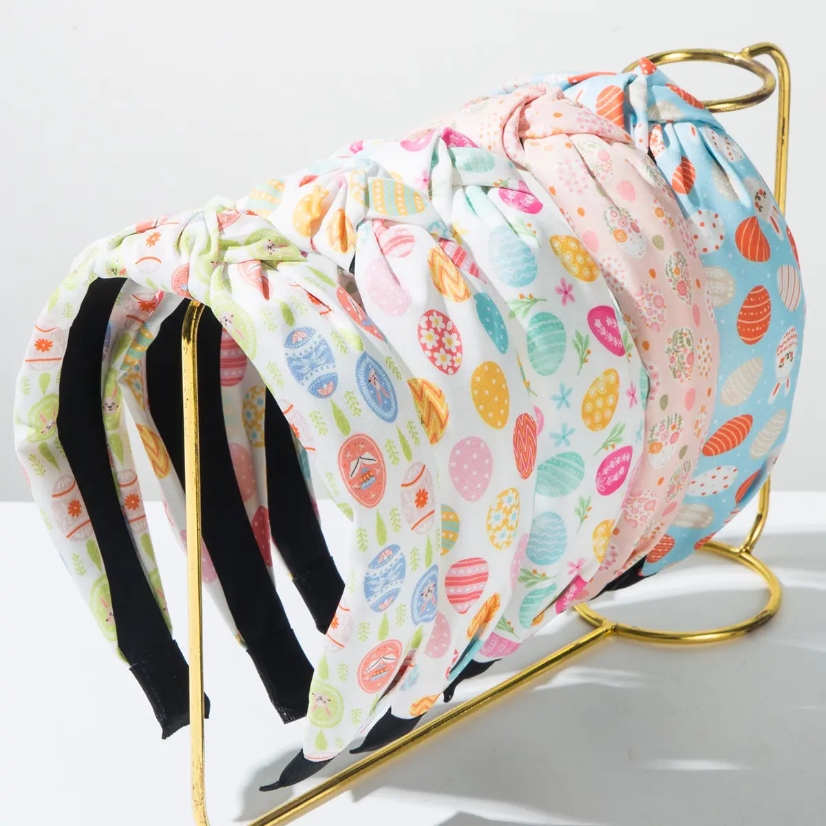 New Easter Egg Knotted Headband - Fabric Easter Egg, Rabbit Print, Fresh Festive Hair Accessory