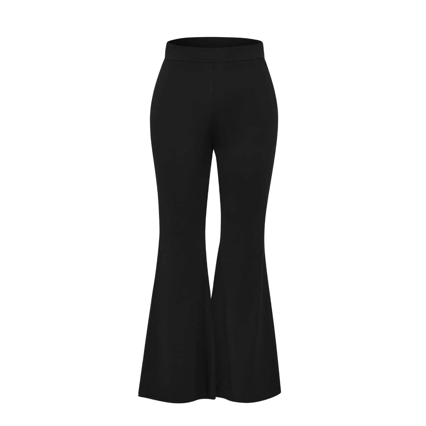 Plus Size Elastic Waist Flare Leg Pants Summer Bell Bottom Pants Casual Stretchy Long Pants