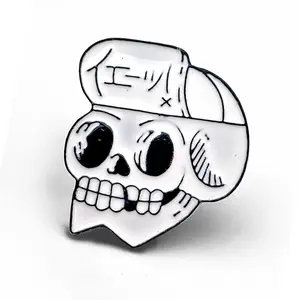 Japanese Skull Punk Enamel Pin
