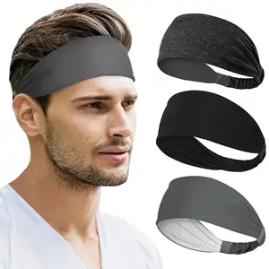 Unisex Adults' 3-Pack Nylon Headbands - Athletic, Moisture-Wicking, Wide, Ultra-Light, Sporty Trendy Design for Running, Yoga Use, Headband, Athletic Sports Headbands