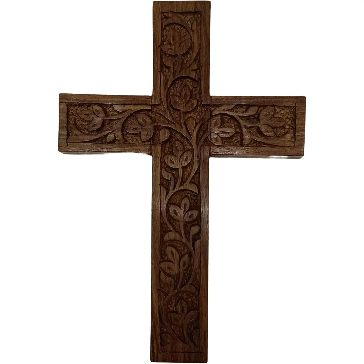 IBLAY Wall Mounted Wall Hanging Wooden Christ Cross Crucifix Catholic Rosewood Crucifix for Home, Church and Chapel Decoration (Style-1) (6 X 4)