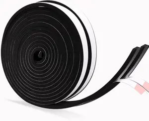 1/2 Inch Wide x 1/4 Inch Thick Foam Weather Stripping Black,Single Sided Foam Tape for AC Window and Doors,Closed Cell Foam Weather Strip,Self-Adhesive Foam Insulation Tape 33 Feet