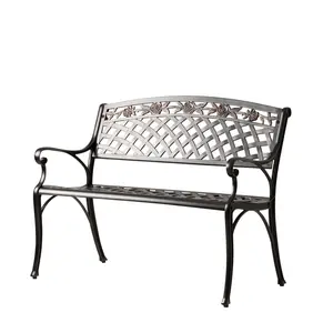 Well Traveled Living Scarlet Aluminum Patio Bench in Antique Bronze