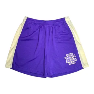 Eric Emanuel Menswear Casual EE Basic Purple-White Shorts, Men's Bottoms