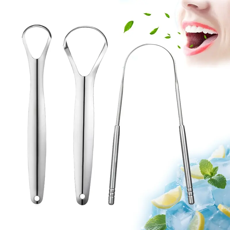 Stainless Steel Tongue Scraper Cleaner, Portable Oral Care Tool, Fresh Breath Maintenance, Oral Cleaning Stick Design, No Ca Prop 65 Warning