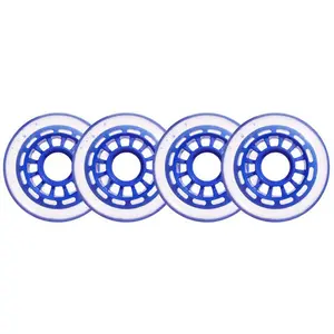Player's Choice Roller Hockey Wheels - 12-Spoke Hub 76mm 78A Blue (4-Pack)