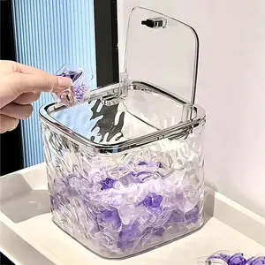 Laundry Powder Container Laundry Pods Organizer Washing Capsules Holder Cotton Swab Organization with Lid Desktop Storage Box Plastic Transparent M