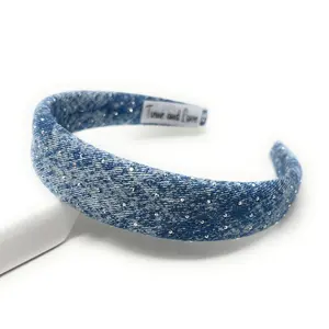 Light Denim Jeweled Baroque Headband