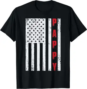 Mens Proud Pappy American Flag Shirt Pappy Gift T-Shirt