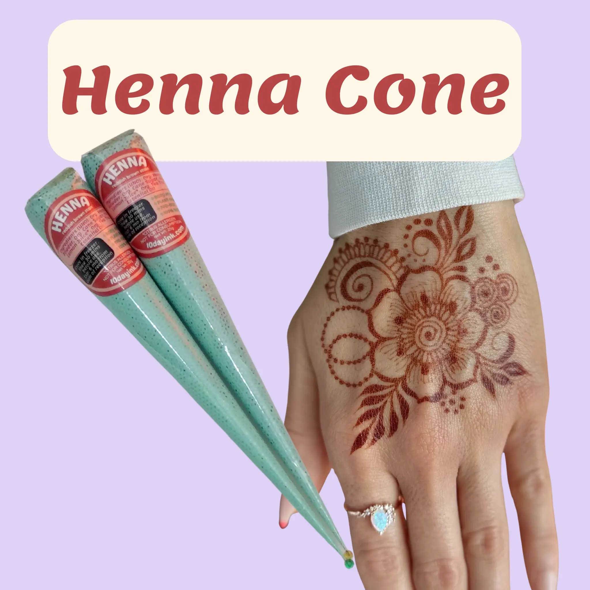 Henna Cone - 25g - Organic Ingredients - Deep Red Stain Henna Cone - 25g - Organic Ingredients - Deep Red Stain