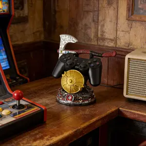 God of War Throne Game Controller Stand Display, Compatible with Ps5 Xbox Switch Headphones, Handmade Resin Sculpture for Gamers