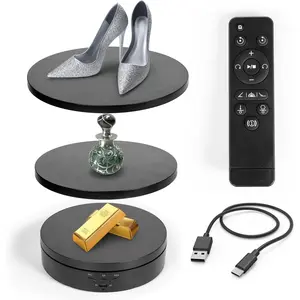 Remote Motorized Rotating Display stand - 360° Rotating Platform| 3-in-1 Sizes - 5.74", 7.08" and 8.66" Covers - Turn Table - Live Streaming & Photography