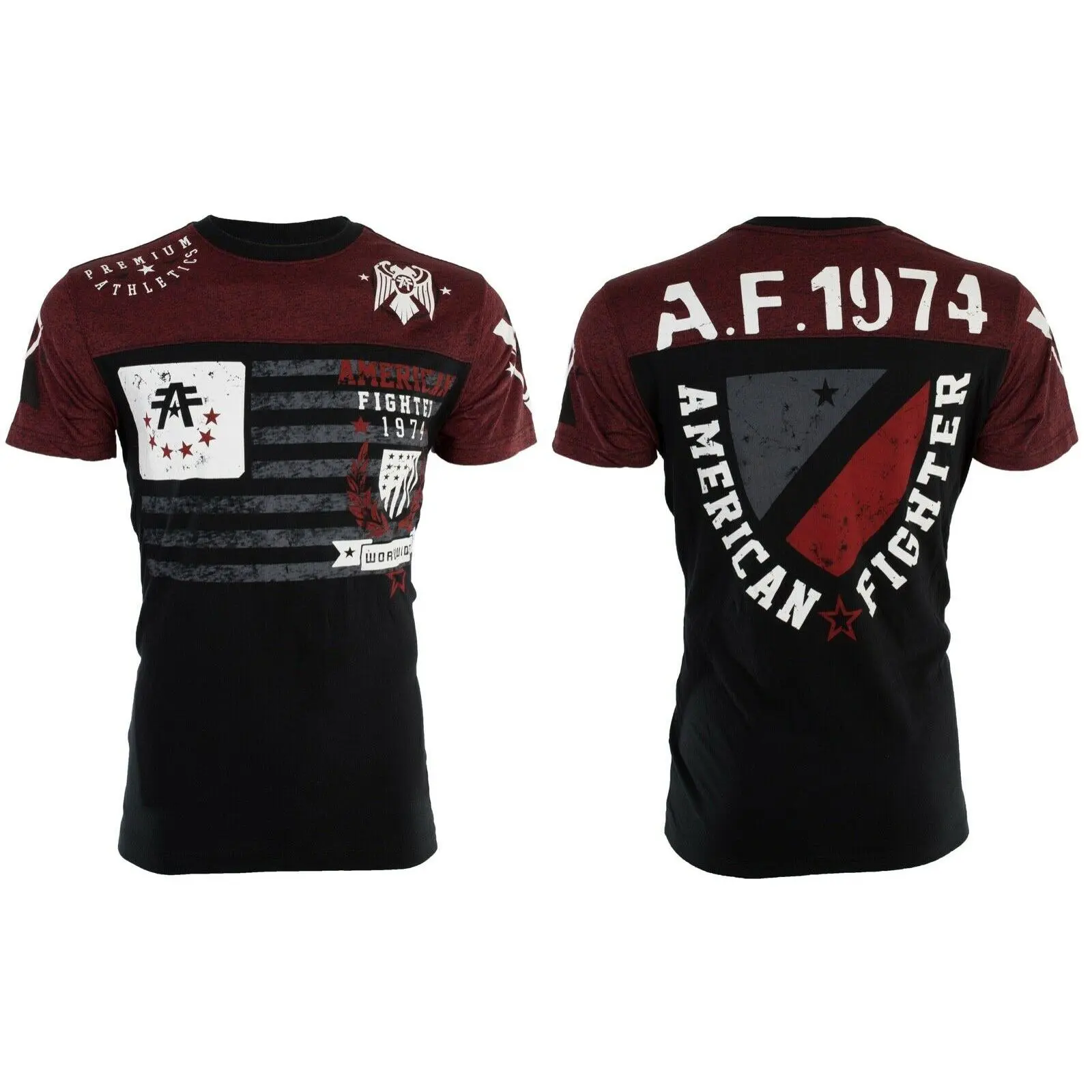American Fighter Men's Nazareth Graphic Print Athletic Shirt - 100% Cotton Casual Menswear Round Neck Top, T-Shirt, Mensfashion